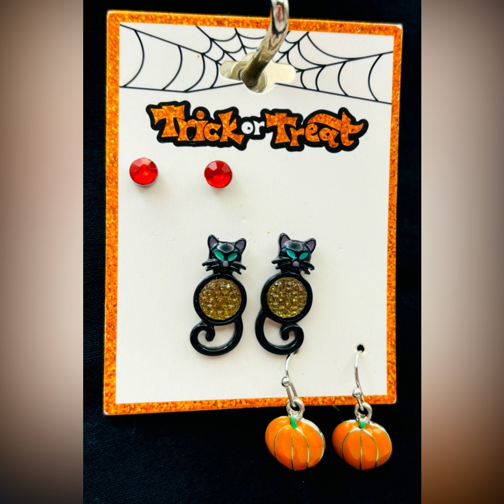 🎃🐈‍⬛Three Pairs of Halloween-themed Earrings🐈‍⬛🎃